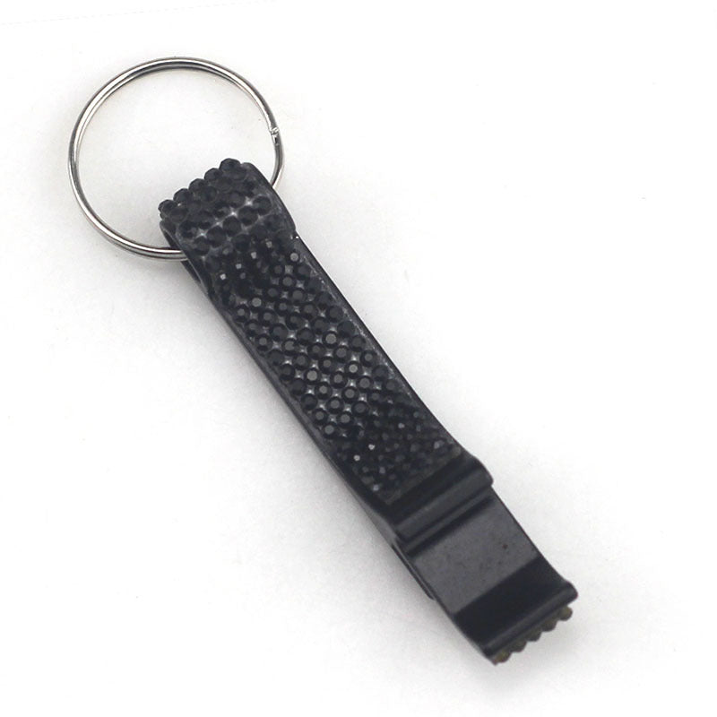 Wholesale Aluminum Alloy Diamond Inlaid Bottle Opener Key Chain